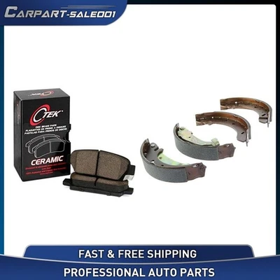 Juego de 2 pastillas de freno de disco delanteras traseras zapatas de freno de tambor para Dodge Stratus 1997-2000 Foto 1 de 4