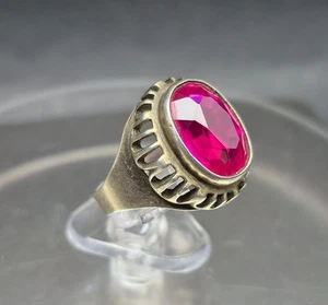 Vintage sowjetisch russischer Rubin 875 * Sterlingsilber Ring Schmuck Größe 8,25 - Bild 1 von 24