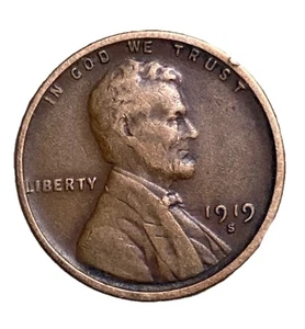 1919 S Lincoln Wheat Penny Error- L On Rim backside AM, Double Die Errors rare - Picture 1 of 4