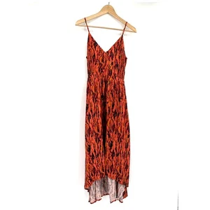 EVEREVE NWT Peyton Jensen Teddi Red Orange Abtract Maxi Dress // XS - Picture 1 of 6