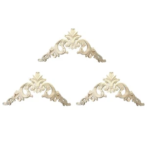 3 Stück 15 x 15 cm Gummi Holz Eck Onlay Applikation Exquisit unlackiert R9L99307 - Bild 1 von 4