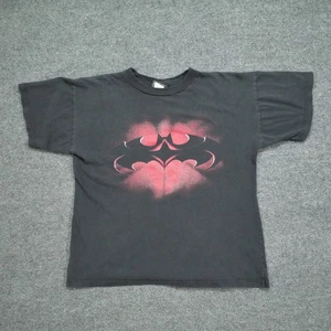 Vintage Batman & Robin T Shirt Youth XL Black Faded DC Comics 1997 90s - Picture 1 of 15