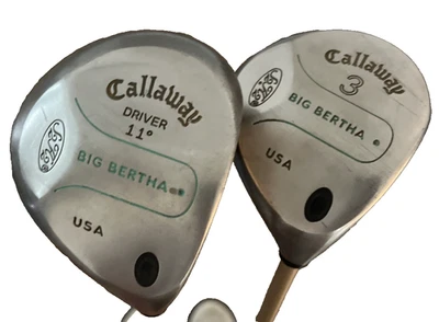 Callaway Big Bertha War Bird Driver & 3 Wood Set RH Graphite Shaft USA Golf Club - Image 1 of 4