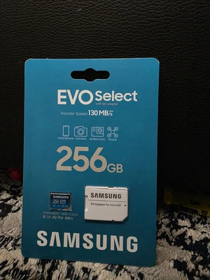 Genuine Samsung EVO Select micro SDXC UHS-I U3 130MBs Full HD-4K - 256GB.. - Image 1 of 3