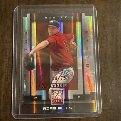 2008 Donruss Elite Extra Edition - Adam Mills #4 Status Red Die-Cut /75 (RC) - Image 1 of 2