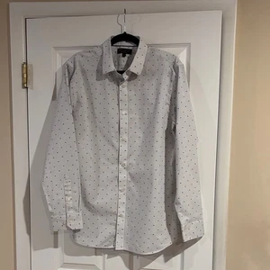 Banana Republic weißes Hemd mit dezentem Muster bügelfrei Slim Fit Gr. Large - Bild 1 von 6