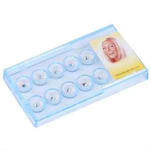 10pcs/box Clear Dental Tooth Nail Decoration Gem Rhinestone Colorful FSK - Bild 1 von 9