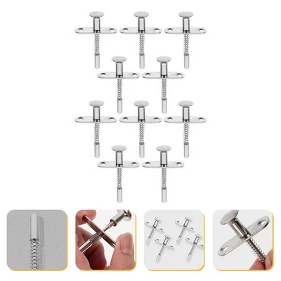 10pcs Spring-loaded Bolt Stainless Steel Latches Plunger Latches for Crib - Image 1 of 4