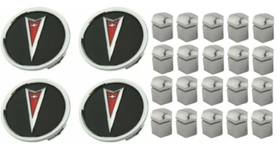 Chrome Wheel Center Cap and Chrome Lugnut Cover Set 2004-2006 Pontiac GTO  - Изображение 1 из 4