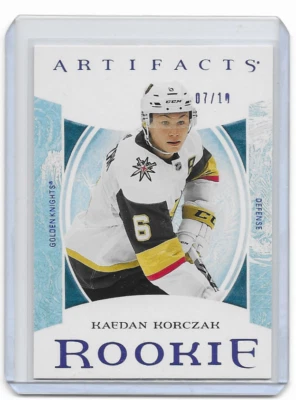 2022-23 Artifacts Indigo Rookie Kaedan Korczak RC #/10 - Image 1 of 2
