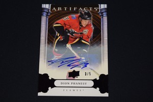 Dion Phaneuf 2009-10 Upper Deck Artifacts #92 Black Autograph Signature /5