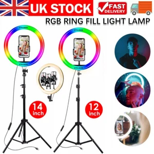 12" 14" Ring Light with Tripod Stand & Phone Holder Selfie Ring Light Live Video - Picture 1 of 15