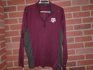 TEXAS A&M MENS 1/4TH ZIP ATHLETIC LONGSLEEVE SHIRT-SEE PICTURES FIRST - Picture 1 of 5