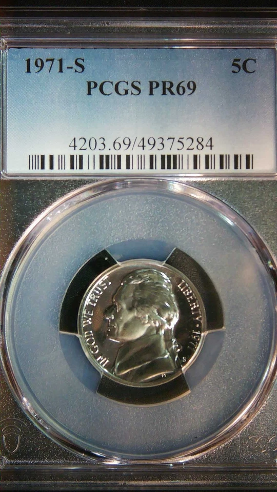 1971 S 5C PCGS PR69 JEFFERSON NICKEL - Image 1 of 1