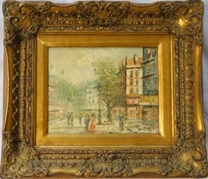 PINTURA AL ÓLEO "ESCENA DE LA CALLE DE PARISINA" CAROLINE BURNETT HACIA 1900 - Imagen 1 de 4