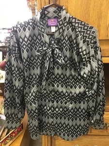 Curations Damen Bluse Print Knöpfe Büro Medium Silvet Schwarz  - Bild 1 von 5