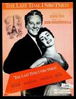 1954 The Last Time I Saw Paris w/ Elizabeth Taylor Movie Theme Song Sheet Music