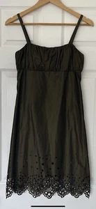 Antonio Melani Spagehetti Trägerkleid 2 olivgrün gerafft Brustausschnitt Satin - Bild 1 von 6