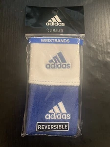 NWT Adidas Reversible Wristbands 2 Pack Unisex Blue/White - Picture 1 of 2