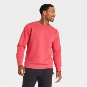 All in Motion Herren Baumwollfleece Sweatshirt mit Rundhalsausschnitt, dunkelrosa, Größe S, neu mit Etikett - Bild 1 von 4