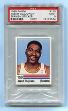 1988 88 Panini Spanish Stickers 150 Hakeem Akeem Olajuwon PSA 9 Mint HOF Rockets