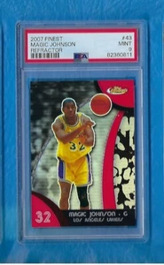 MAGIC JOHNSON 2007-08 FINEST REFRACTOR #43 MAGIC JOHNSON PSA 9 MINT LAKERS HOF ! - Picture 1 of 2