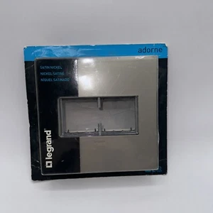 Legrand #AWC2GSN4 Adorne 2-Gang Wall Plate Satin Nickel - Picture 1 of 2