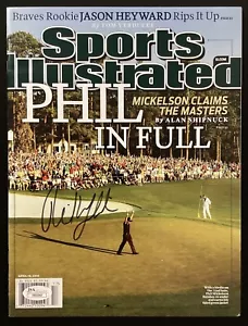 Phil Mickelson Signed Sports Illustrated 4/19/10 No Label Golf Masters Auto JSA - Picture 1 of 5