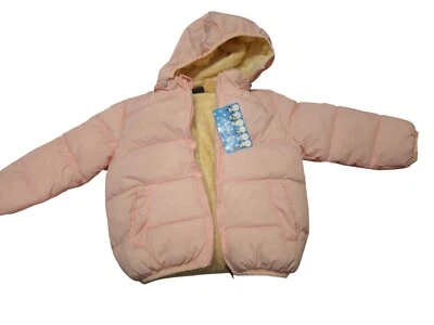 Nova Jaqueta Infantil Puffy ~ Bebê Menina 12M - 36M Casaco Rosa Forro Super Macio Bolso - Imagem 1 de 4