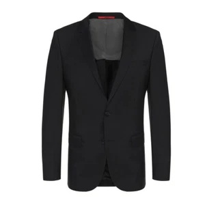 Hugo Boss Men's Suit Separate Slim Fit Wool Blazer 50318355 Black Dark Blue $595 - Picture 1 of 20