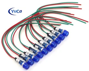 (10) Pack Yuco Miniature Indicator Light 9mm LED Choose: Model, Color, Voltage ! - Picture 1 of 18