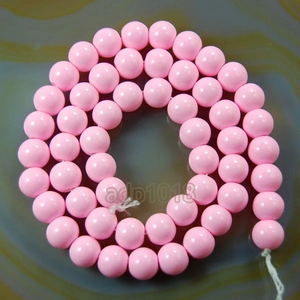 Cuentas redondas lisas de perlas de vidrio opaco checo de calidad 16"4,6,8,10,12 mm Foto 1 de 3