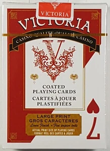 Victoria Red on Red Casino Quality Coated Playing Cards Large Print Standard - Bild 1 von 2