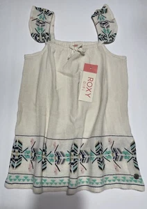 Roxy Girl’s  Beach Top Tank Top Size 10  White Ivory Sleeveless Peasant Top New - Picture 1 of 7