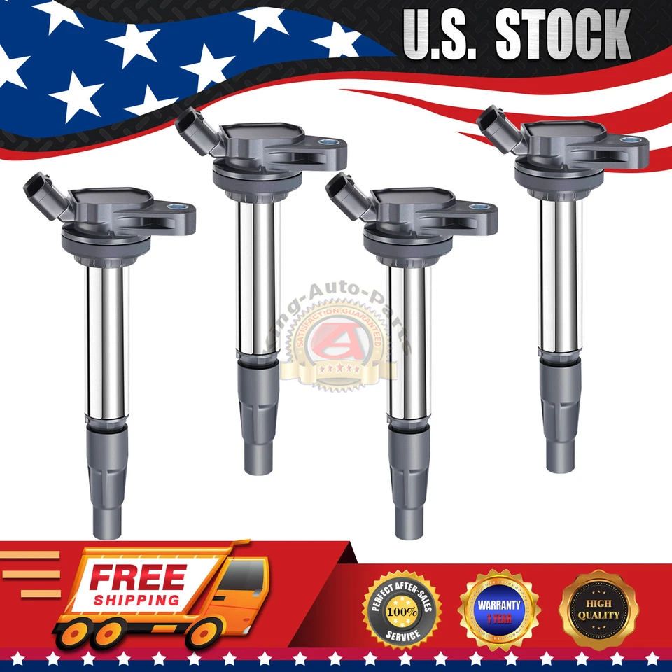 4 Ignition Coils For 2008-2013 Toyota Corolla Prius UF596 Lexus Scion xD L4 1.8L - Image 1 of 4