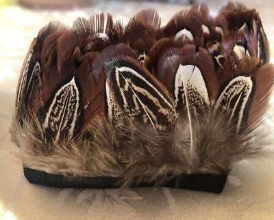 "Plumas de faisán 1 yarda almendra 1,5"" plumaje de faisán recorte" Foto 1 de 2