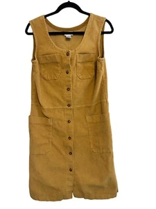 Vermont Country Store Womens Corduroy Button-Down Jumper Dress S Sleeveless 100% - Picture 1 of 6