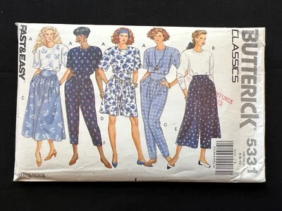 Butterick 5331 Misses Top-Skirt-Split Skirt-Pants Easy1991 Pattern sz 6-10 Uncut - Image 1 of 3