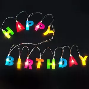 LED Light-Up Happy Birthday Banner  6.5' Long, Battery Operated Party Decoration - Picture 1 of 5