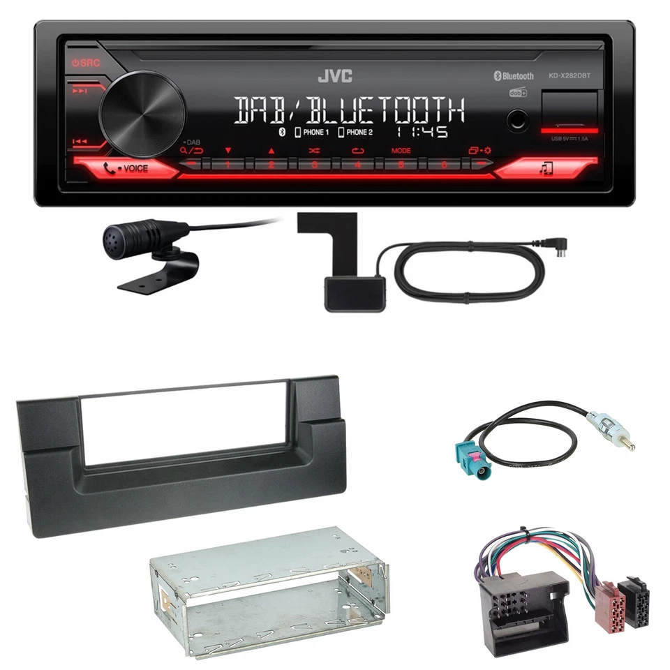 JVC KD-X282DBT Bluetooth Digitalradio Einbauset für BMW 5er E39 ab 10/2000 - Bild 1 von 1