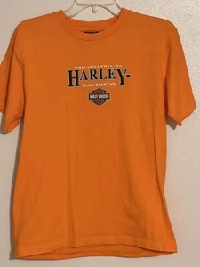 Harley Davidson Women’s Large Orange Tee Shirt Philadelphia Pa Graphic - Picture 1 of 4