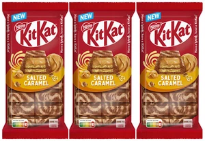 3 KIT KAT SALTED CARAMEL Flavor Chocolate Bars 99g 3.5oz - Picture 1 of 7