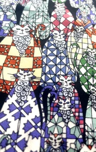 Jim Shore Signature CATS KITTY SUIT DESIGNER NECKTIE TIE FREE SHIPPING - Picture 1 of 5