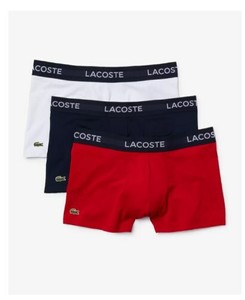 Hombre Lote de 3 bóxers cortos Iconic cintura tricolor Azul Marino / Blanco  | Ropa interior \u0026 pijamas Lacoste « Extrabalon