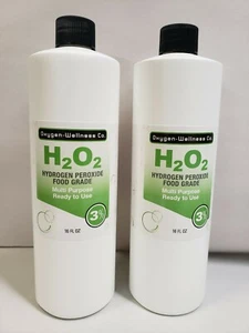 ❤️ Lot 2 Food Grade Hydrogen Peroxide 3% H2O2 2) 16oz  Bottle - Picture 1 of 5