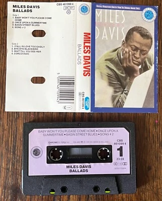 MILES DAVIS Ballads AUDIO CASSETTE TAPE Chrome Remastered CBS HOLLAND 1988 RARE - Image 1 of 4