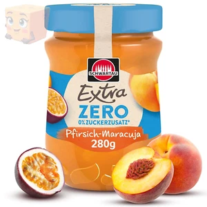 Schwartau Zero Pfirsich-Maracuja Marmelade 280 g ohne Zuckerzusatz 14 kcal 25 g - Bild 1 von 8