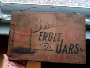 EARLY 1900 ORIGINAL WOOD BOX END FOR BALL FRUIT JARS EMB BALL JAR WITHOUT MASON - Picture 1 of 5