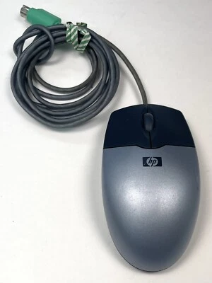 HP Wired PS/2 3-Button N3 Ball Scroll MOUSE Gray Untested - Image 1 of 2