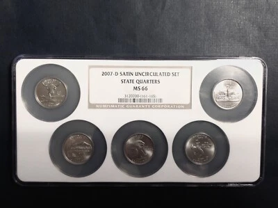 2007 P Satin Uncirculated Set State Quarters NGC MS66 cd - Image 1 of 2